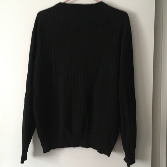 PATRICK ASSARAF x TOSCANO Thick 100% Cashmere Ribbed Dark Blue Sweater L - Picture 4 of 7